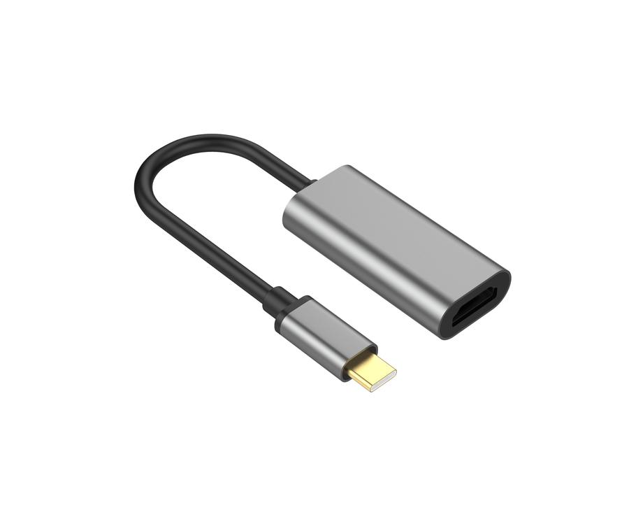 NÖRDIC USBC-N1193, USB-C naar HDMI adapter, Ultra HD 4K 60Hz, Aluminium, Space grey