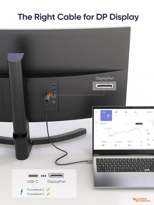 NÖRDIC USBC-N1230 - USB-C naar DisplayPort kabel - Ultra HD 4K 60Hz - 3 meter - Space grey