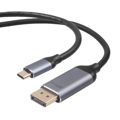 NÖRDIC USBC-N1221 USB-C naar DisplayPort 1.4 kabel - 8K30Hz - 32,4Gbps - 2m - Zwart