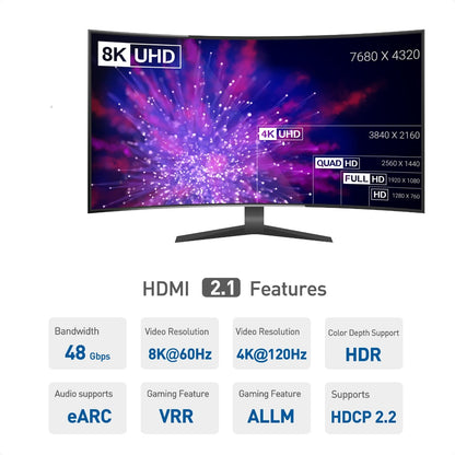 NÖRDIC - USBC-N1307 - USB-C naar HDMI - Ondersteuning voor HDR en Thunderbolt 3 / 4