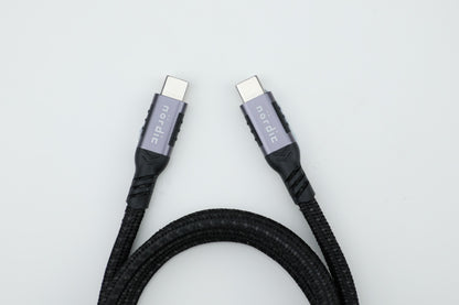 NÖRDIC USBC-N1375 USBC naar USBC snellader - USB3.2 Gen 2 Snellader met Emarker - 10Gbps Data - 100W Power Delivery - 3m - Spacegrijs