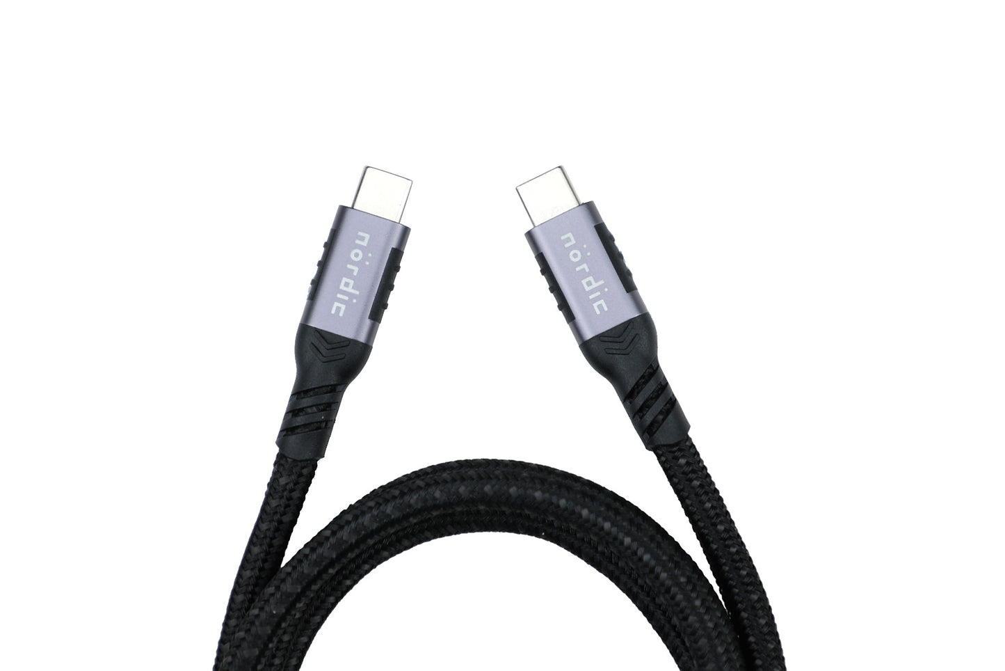 NÖRDIC USBC-N1375 USBC naar USBC snellader - USB3.2 Gen 2 Snellader met Emarker - 10Gbps Data - 100W Power Delivery - 3m - Spacegrijs