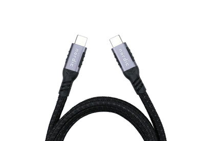 NÖRDIC USBC-N1375 USBC naar USBC snellader - USB3.2 Gen 2 Snellader met Emarker - 10Gbps Data - 100W Power Delivery - 3m - Spacegrijs