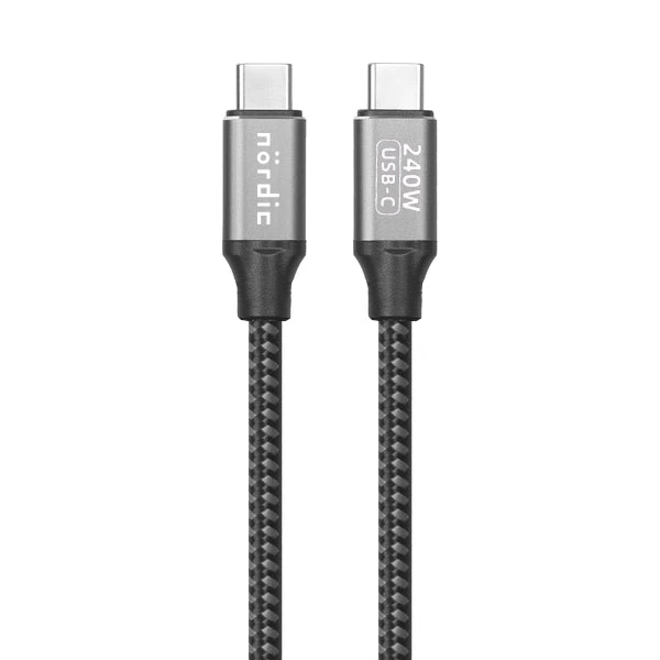 NÖRDIC USBC-N2150 USB-C naar USB-C kabel - PD3.1 - 240W - 48V 5A - E-marker - 1.5m