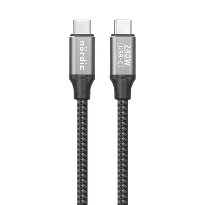 NÖRDIC USBC-N2150 USB-C naar USB-C kabel - PD3.1 - 240W - 48V 5A - E-marker - 1.5m