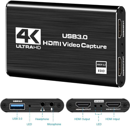 NÖRDIC VDCP-2 HDMI naar HDMI adapter - 4K 60Hz - USB3.0 - Zwart