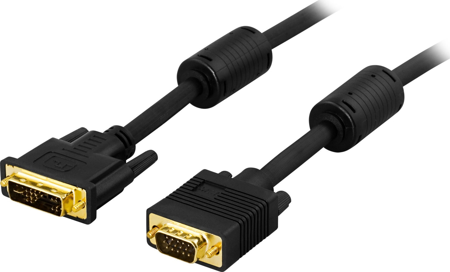 DELTACO VE013-A, DVI-A VGA HD15 kabel - 2 meter