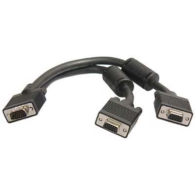 DELTACO VGA-12A, VGA (D-Sub) 2 x VGA (D-Sub) zwart VGA kabel