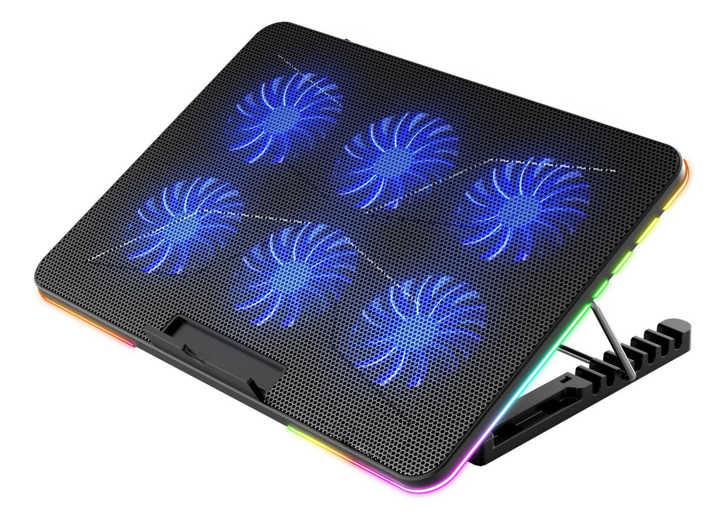 Platinet VARR VGCP6F Gaming Laptopkoeler - Tot 17” Inch - Hoogte verstelbaar - 6 Ventilators - 2xUSB - Zwart