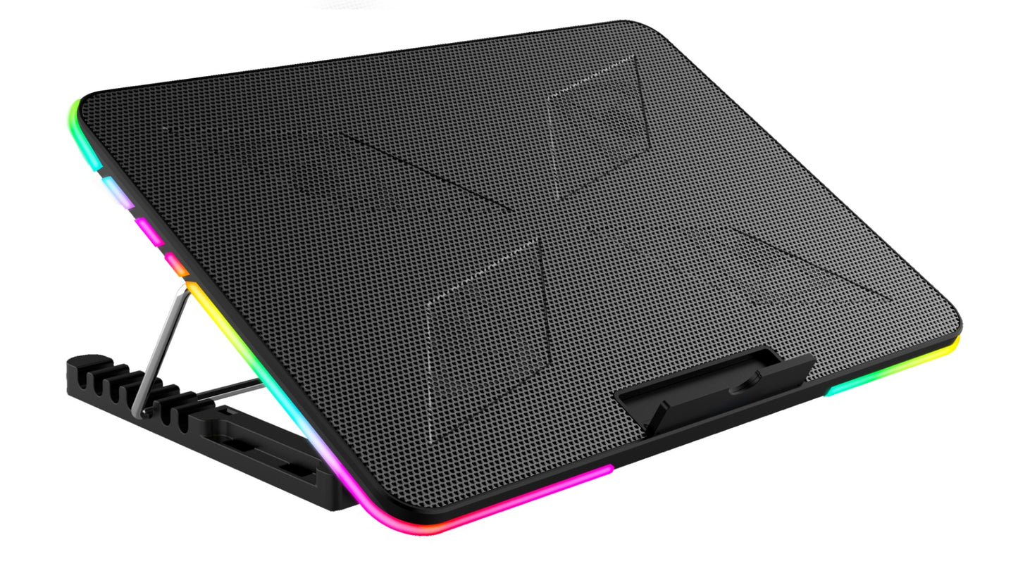 Platinet VARR VGCP6F Gaming Laptopkoeler - Tot 17” Inch - Hoogte verstelbaar - 6 Ventilators - 2xUSB - Zwart