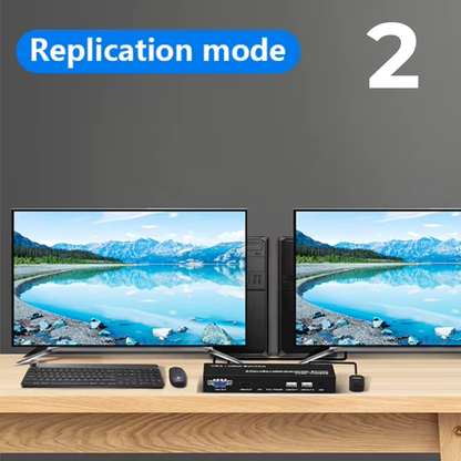 Delmark KVM Switch HDMI & VGA – Voor 2 PC's naar 2 Monitoren – Dual monitor schakelaar – Inclusief desktop switch knop & kabels