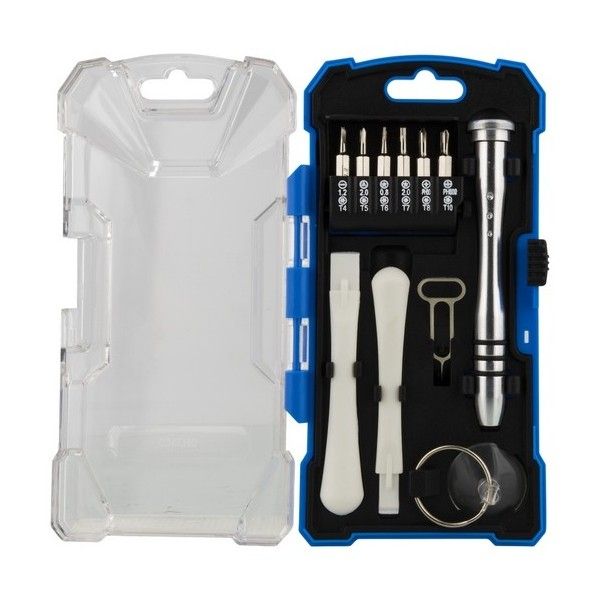 DELTACO VK-50 Smartphone repair tool set, alloy screwdriver, suction cup, 17-piece, black