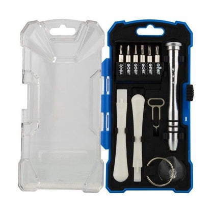 DELTACO VK-50 Smartphone repair tool set, alloy screwdriver, suction cup, 17-piece, black