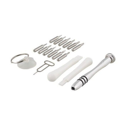 DELTACO VK-50 Smartphone repair tool set, alloy screwdriver, suction cup, 17-piece, black